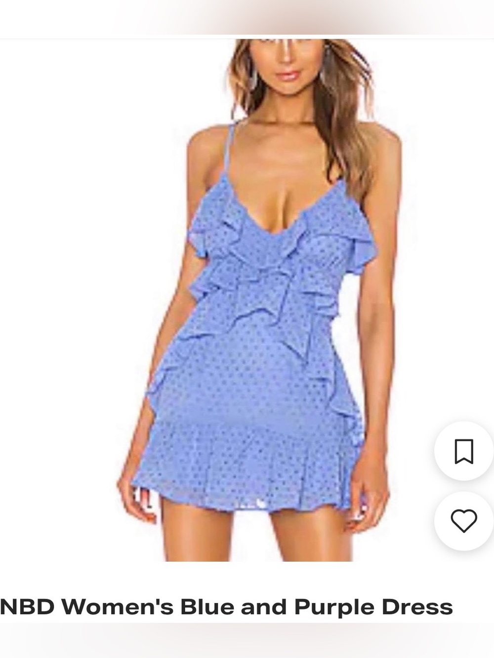 NBD Periwinkle Ruffled Mini Dress NEW